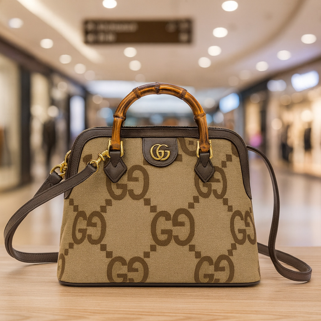 Gucci bamboo handle handbag