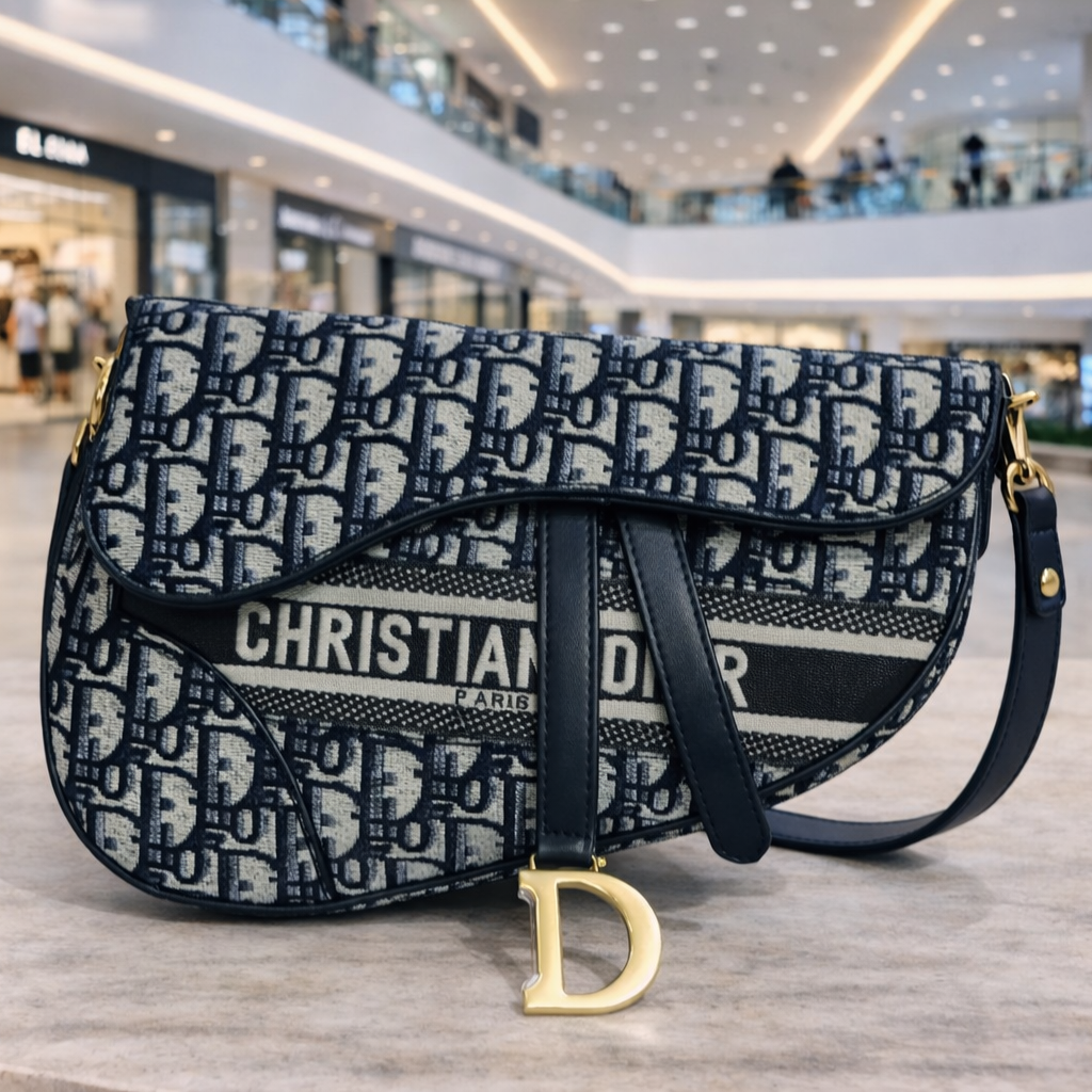 Dior Saddle Bag Black Oblique Embroidery