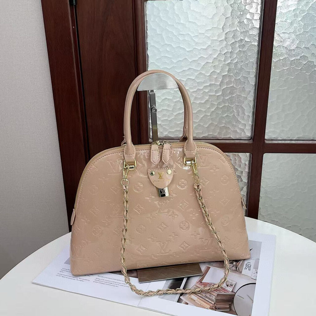Louis Vuitton Monogram Vernis Beige Alma PM Hand Bag